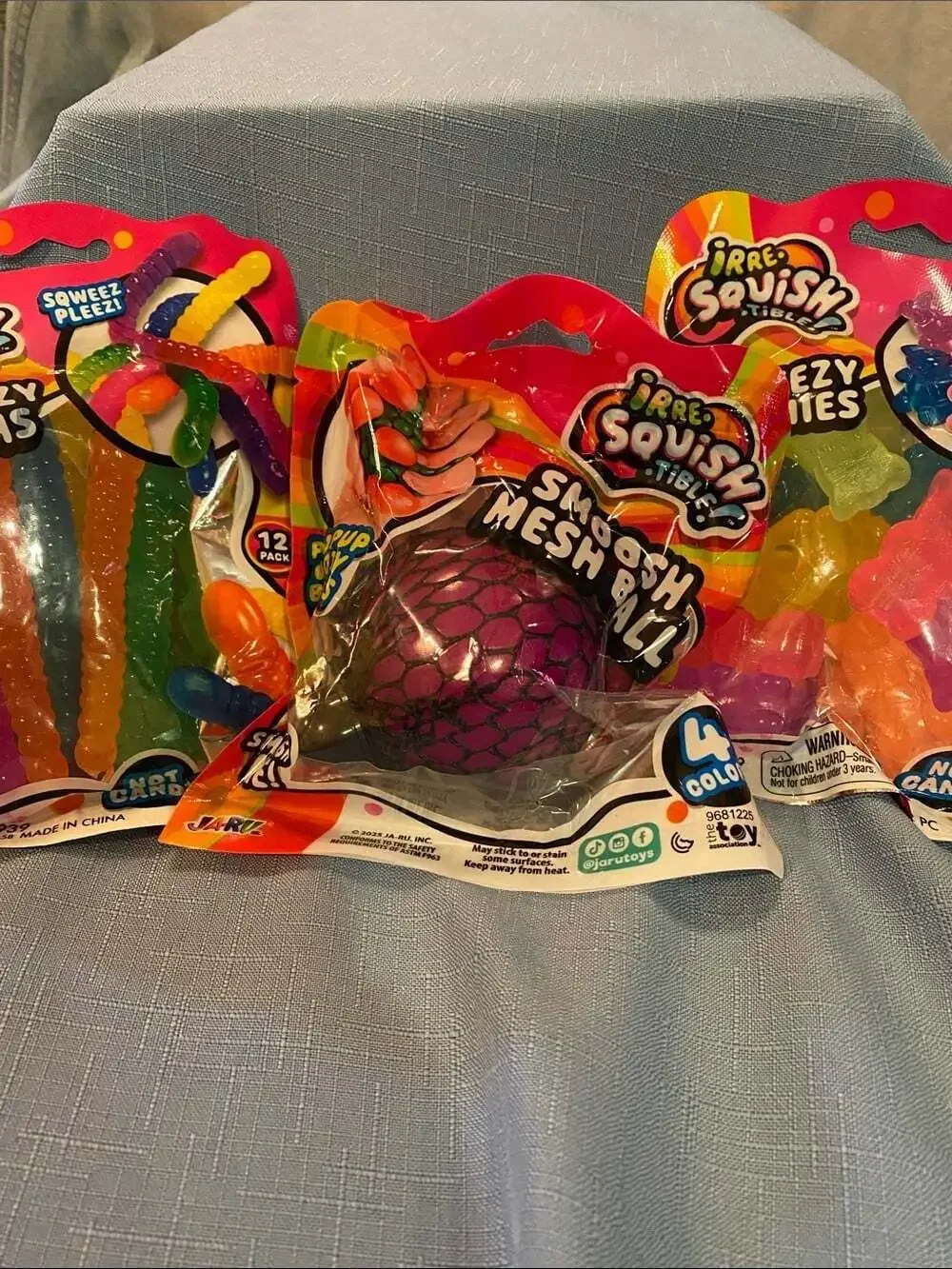Smoosh Mesh Ball - Purple Sensory Squeeze Toy 3 piece set as shown in pics